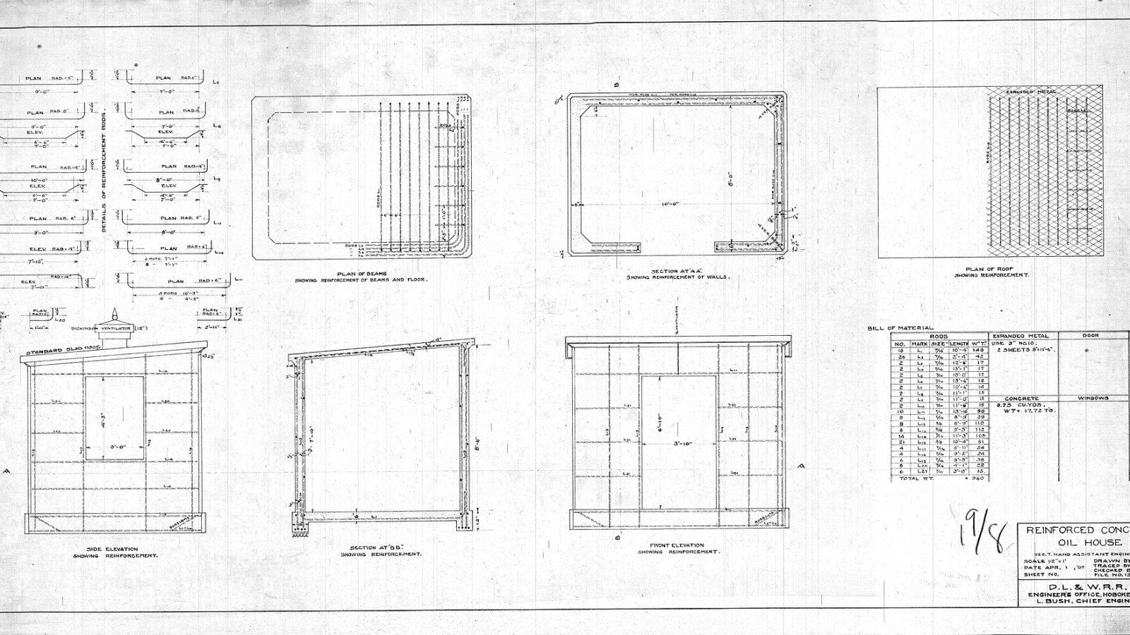 00019.BH--Reinforced Oil House Keywords: oil house; concrete; Railroad engineering and operation; (NPS Focus Subject Thesaurus)