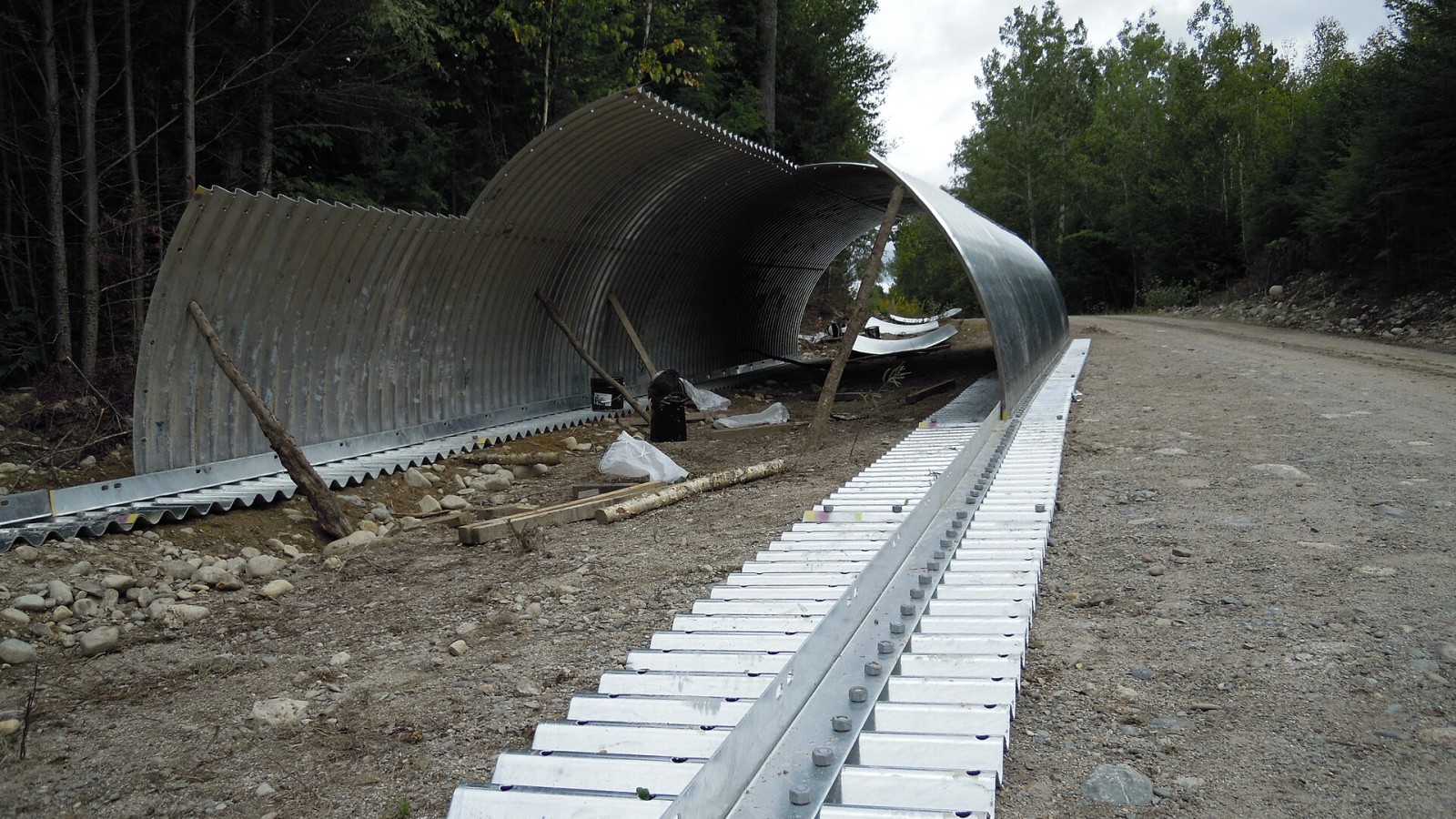 The large culverts were assembled and installed by small local contractors.