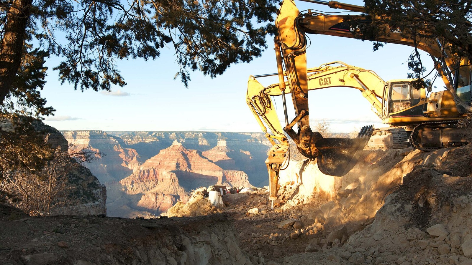 December, 3, 2012. NPS Photo by Kristen M. Caldon Significant progress has been made on the Bright Angel Trailhead rehabilitation project on the South Rim of Grand Canyon National Park, including reconstruction of the st