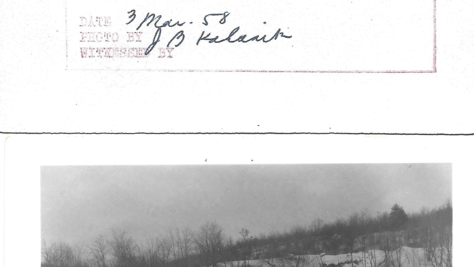 Construction of site of Francis E. Walter Dam covered in snow in early March 1958