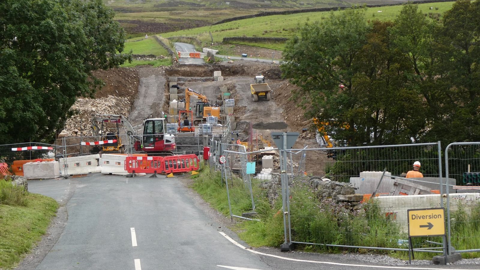 Roadworks at Arkle Town