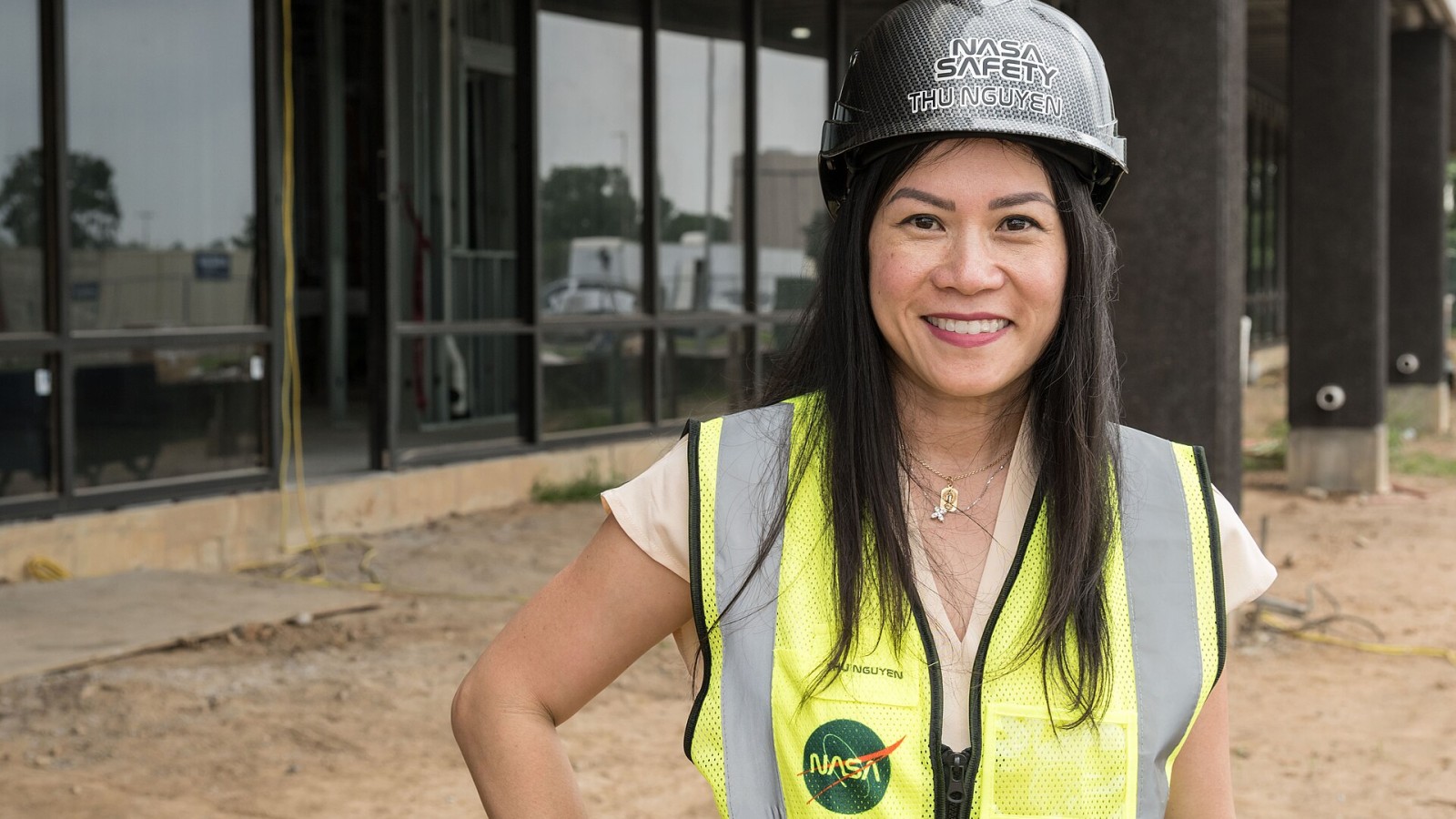 Environmental Portrait of Thu T. Nguyen for Faces of NASA Project. Location: Building 31x - Construction Site. Photo Credit: NASA/Robert Markowitz