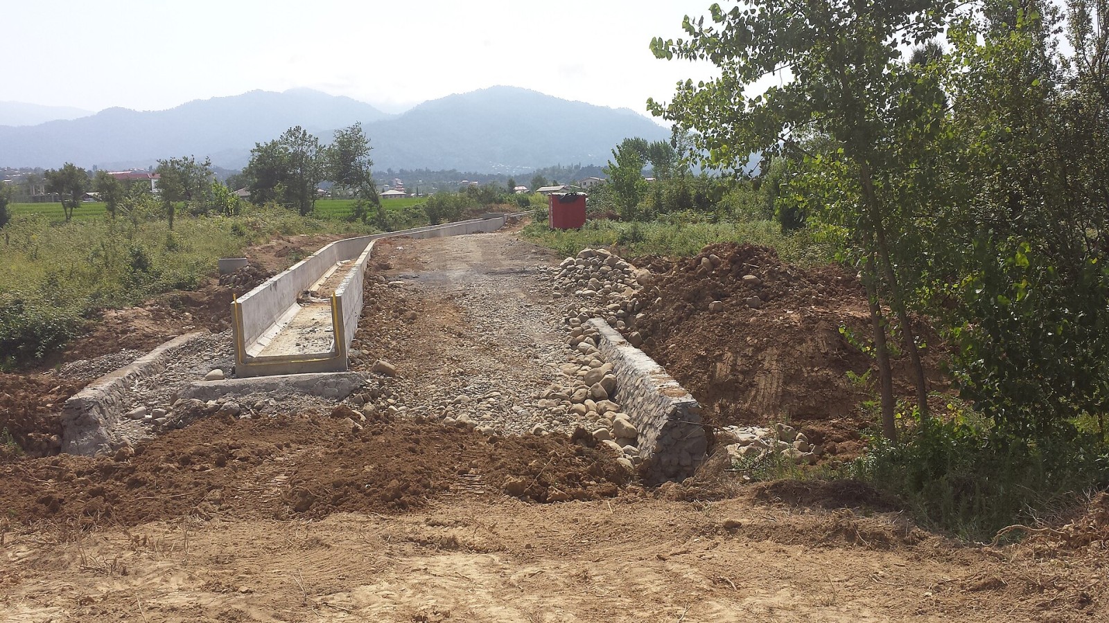 Square cross section pipeline under construction