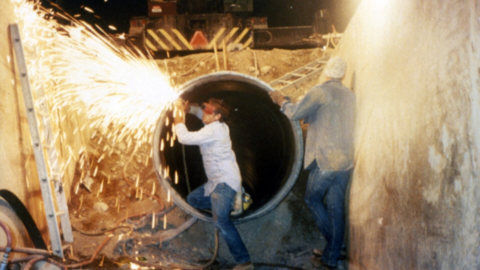 Water pipeline construction, Seattle, Washington, U.S., 1990.