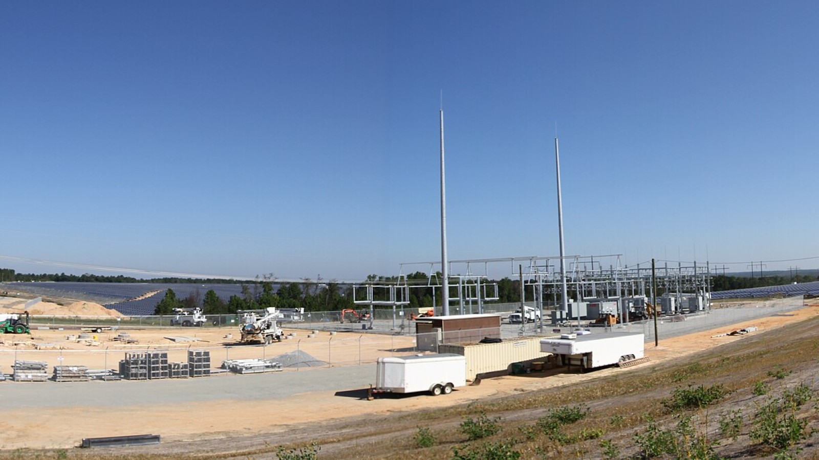 This 360 acre solar generating station is quite impressive. I have been watching the construction. It is not yet on line but when it does start producing electricity I have been told that it will power many thousands of