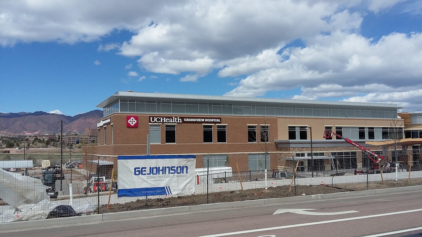 UCHealth Grandview Hospital during final construction phase in north Colorado Springs.