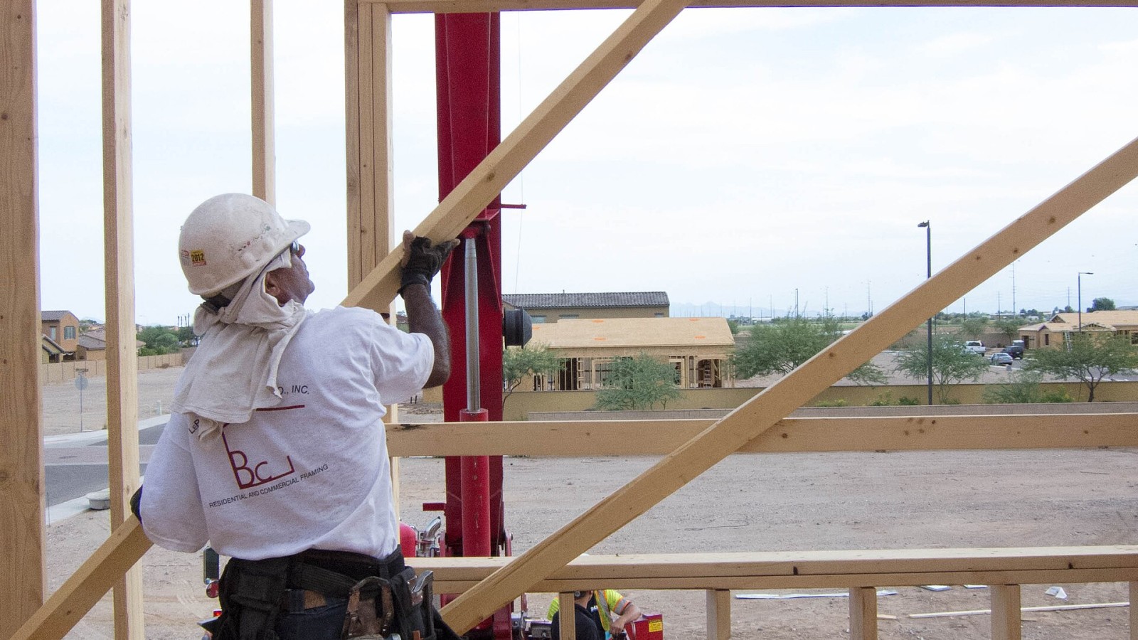A residential construction worker