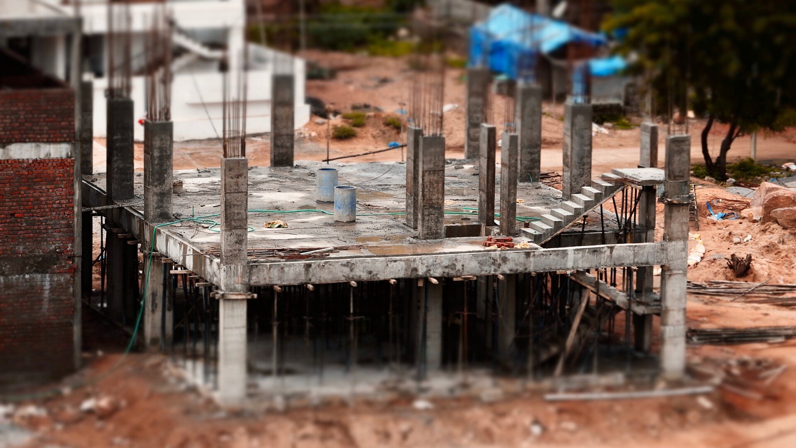 Ground floor of small residential building under construction in Chitrapuri colony
