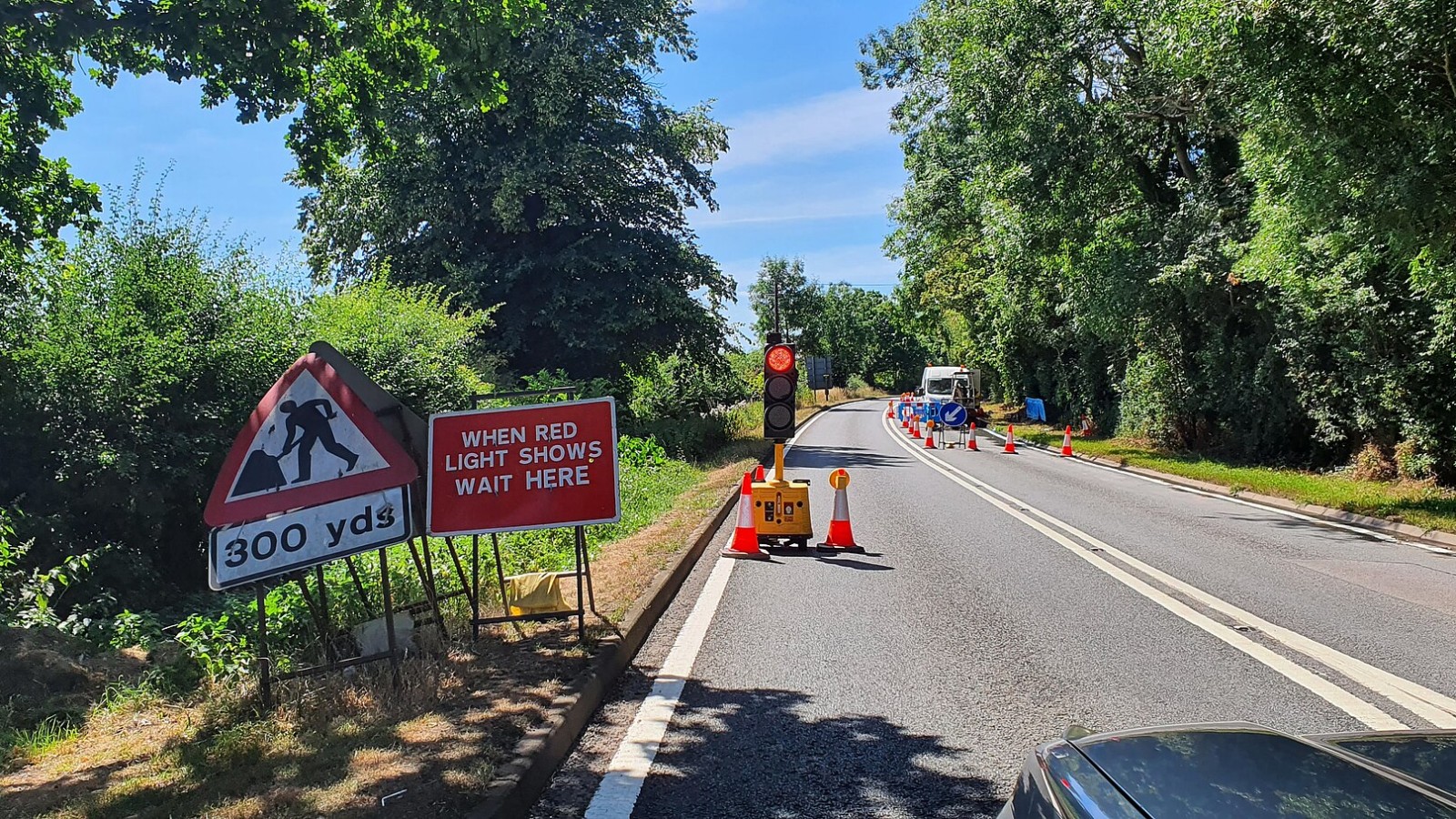 Roadworks on the B4632