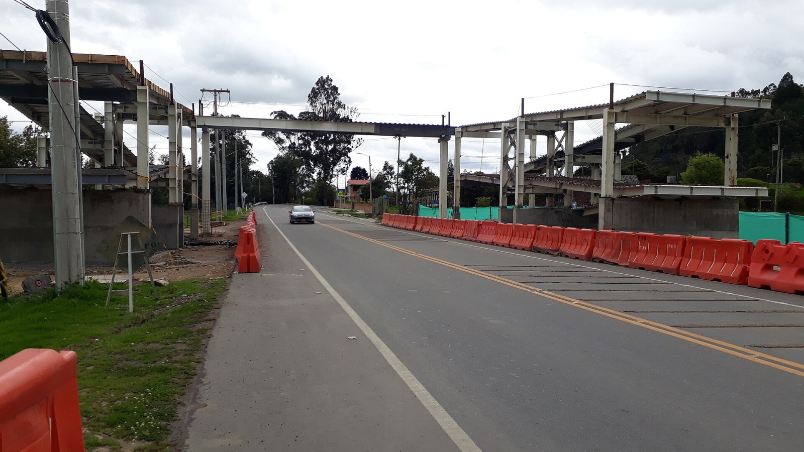 Construction of a pedestrian steel bridge is currently underway