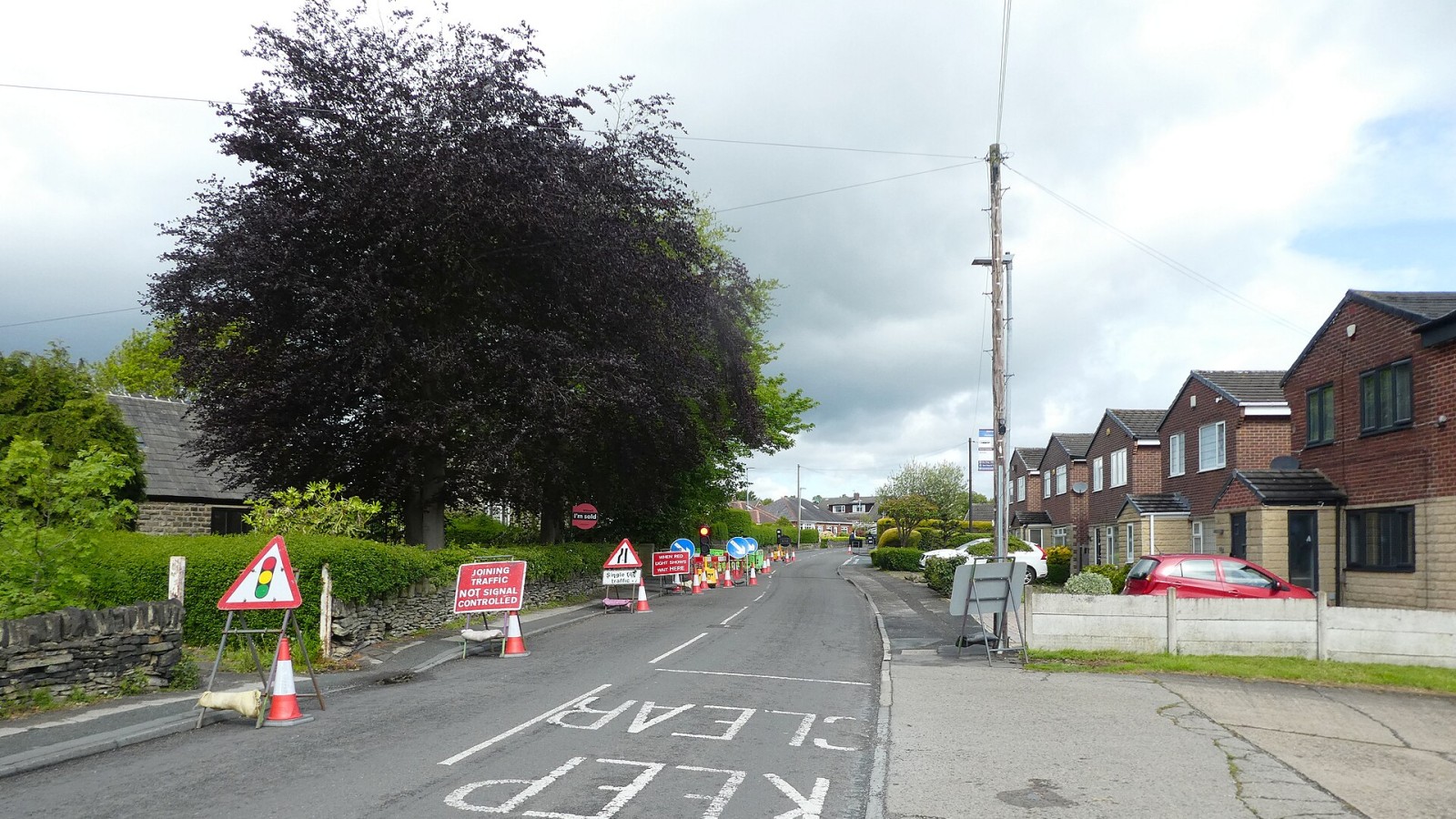 Roadworks, Child Lane, Roberttown, Liversedge