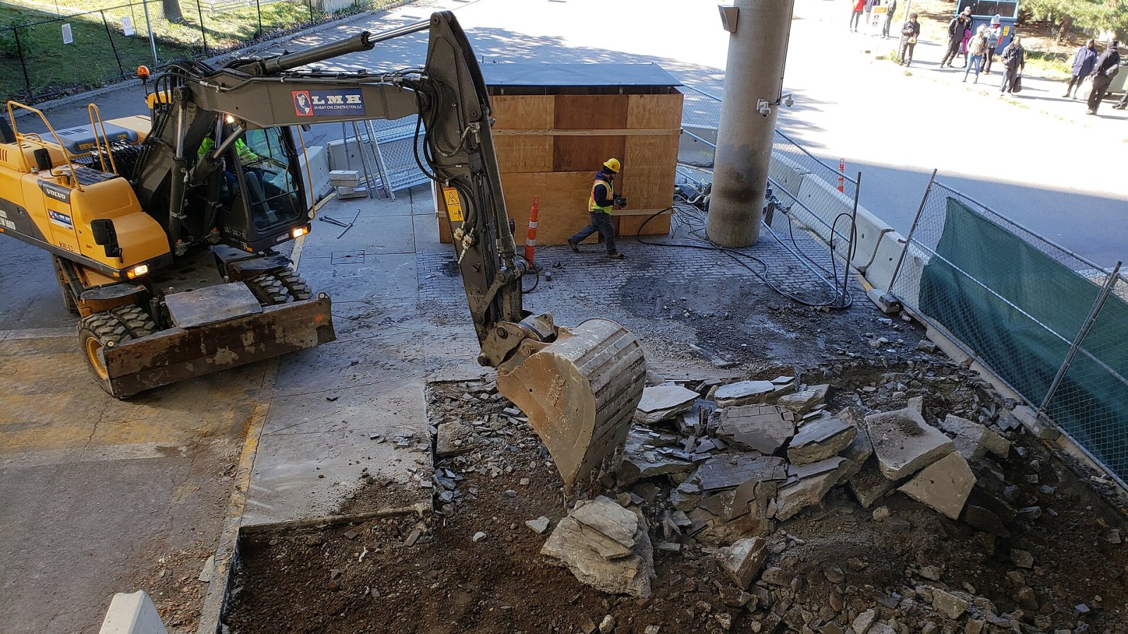 Construction in and around Ruggles Station and Northeastern University in Boston, MA during 2018 and the installation of a second commuter rail platform at Ruggles MBTA Station along with the installation of a new pedest