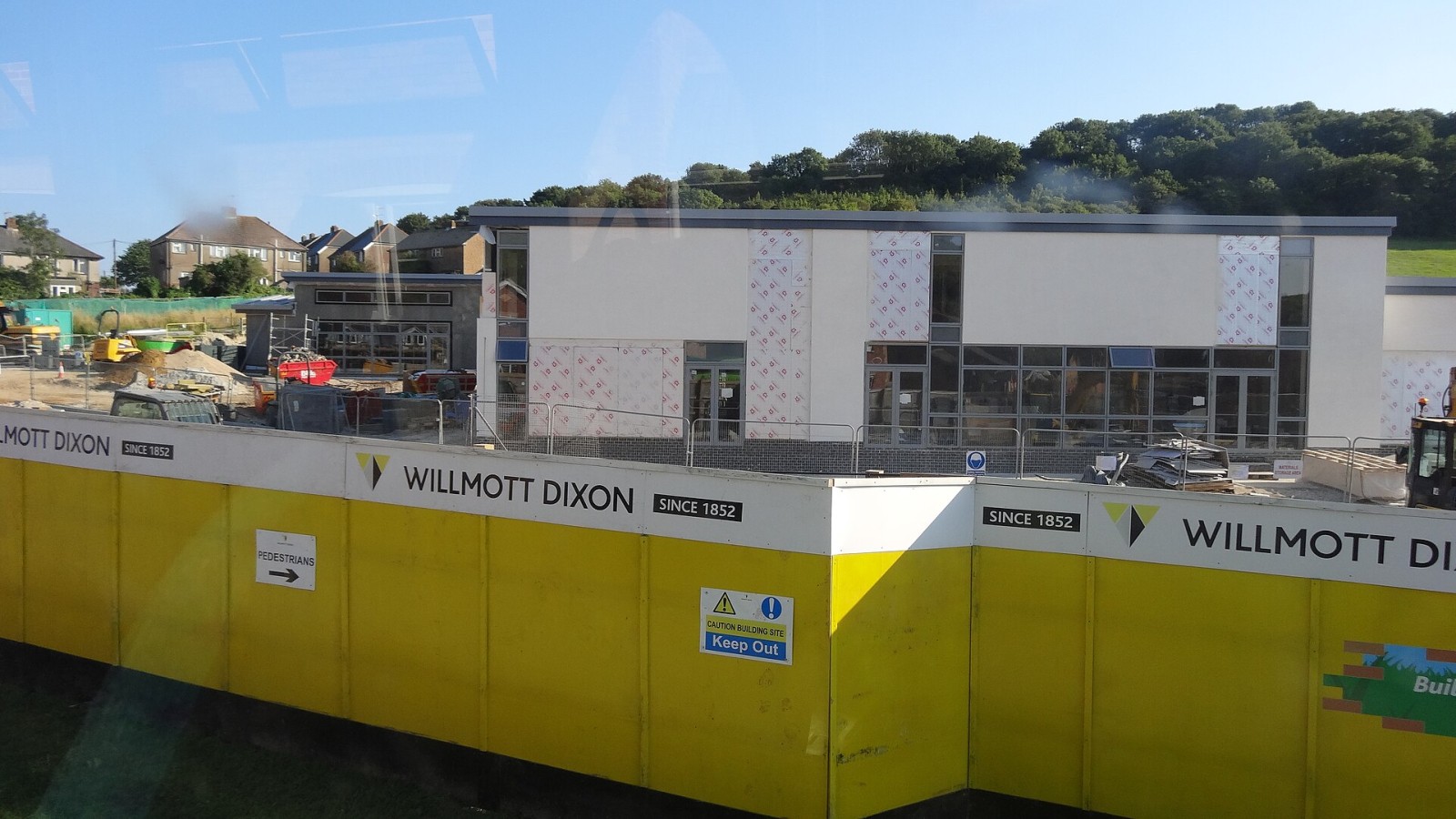 Building construction works for St Francis Primary School, off Newport Road Ventnor, Isle of Wight in August 2012.