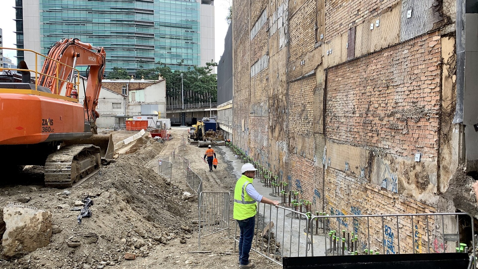 Site preparation works prior the construction of a new building at 80 Ann Street, Brisbane in June 2019