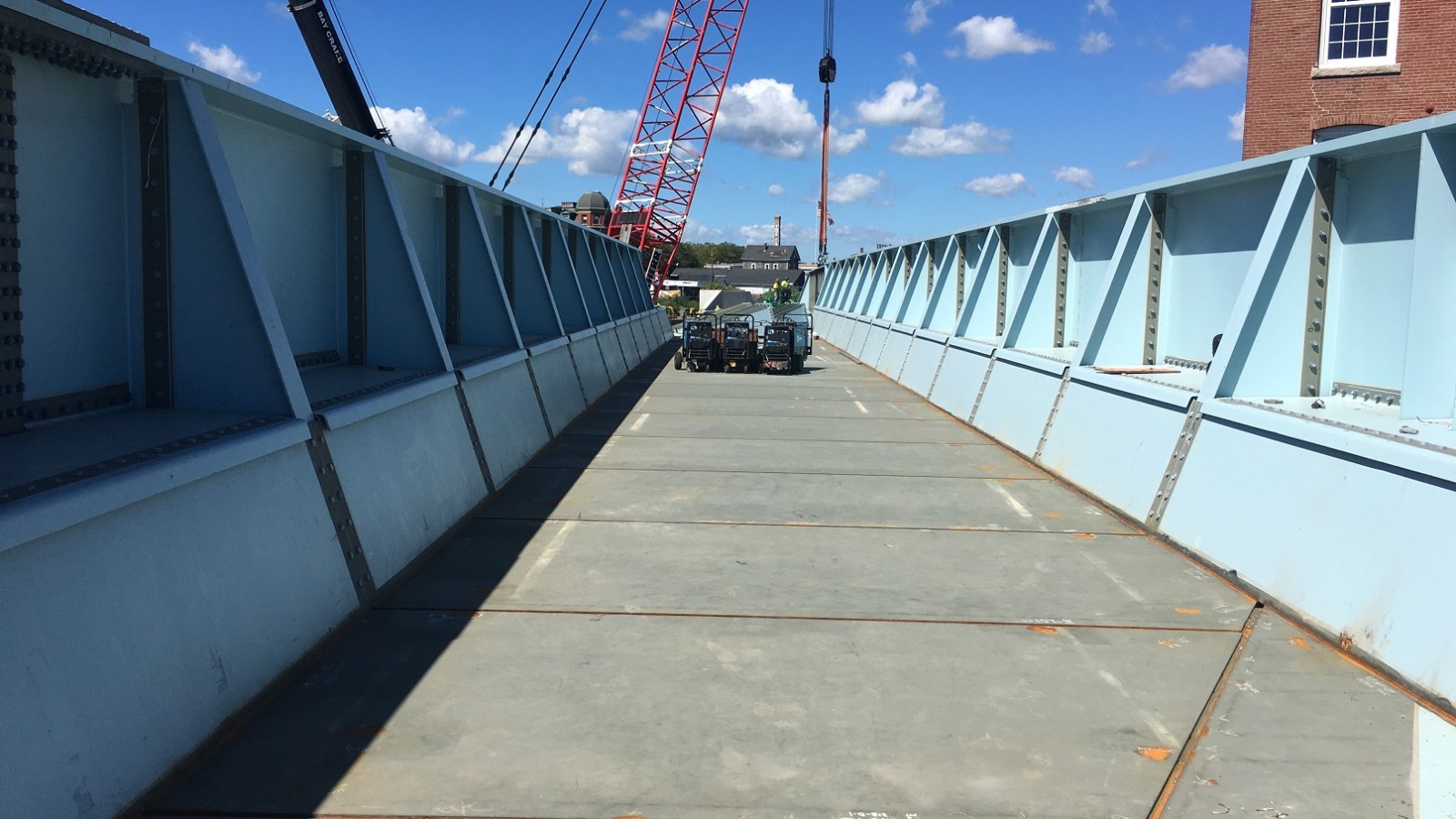Construction crews make progress on the new Wamsutta Bridge in New Bedford. (September 2016)