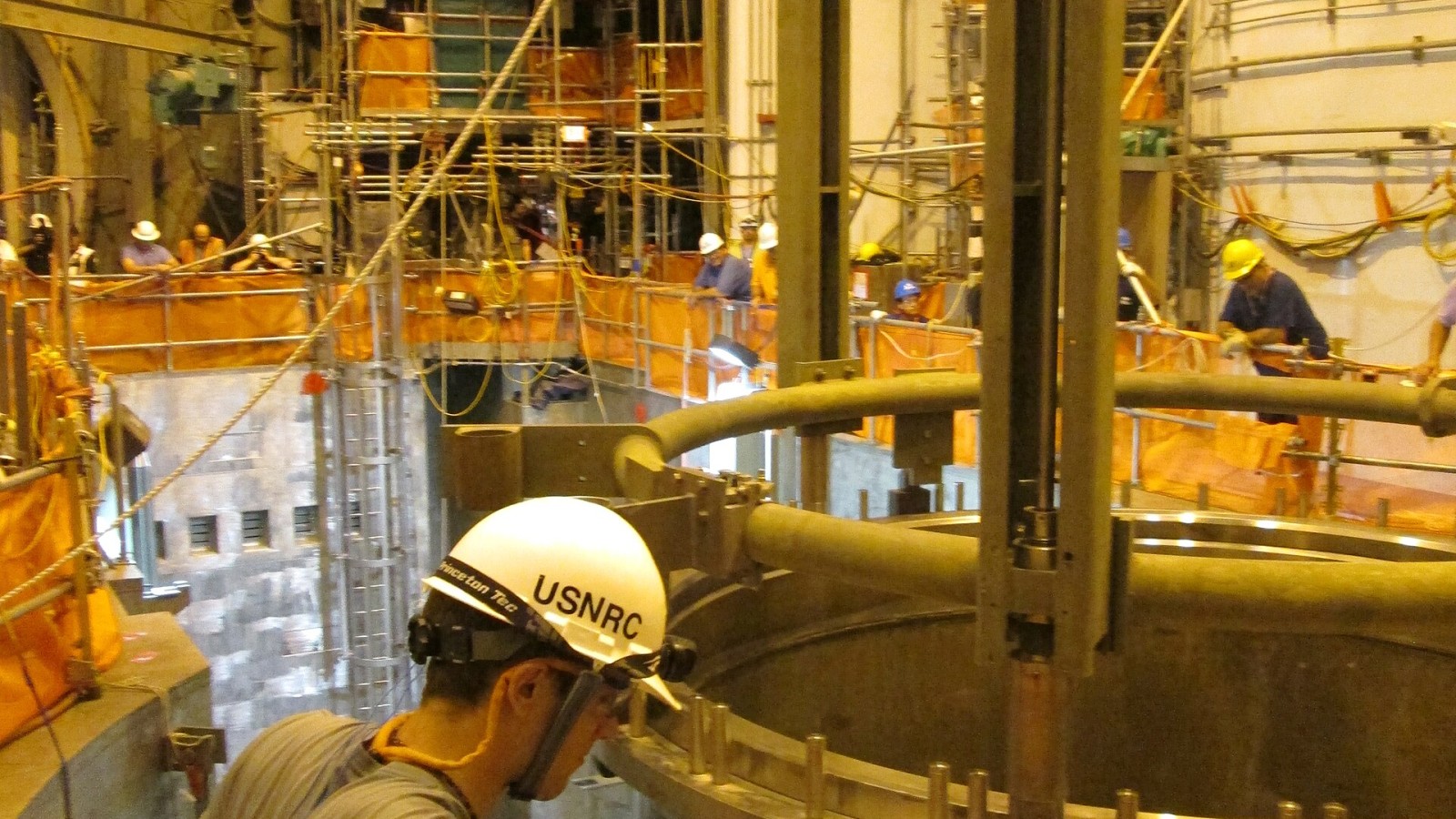 NRC Construction Resident Inspector observes construction activities inside the containment building at Watts Bar Unit 2 in Tennessee. To comment on this photo go to public-blog.nrc-gateway.gov/category/flickr-comments/.