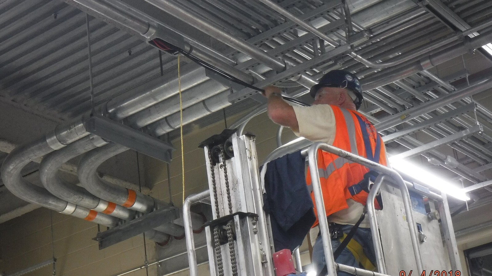 Installation of control wires that connect to transformers and switchgears in the 2nd floor switchgear room of a power substation located in Queens. (CS179,09-04-18)