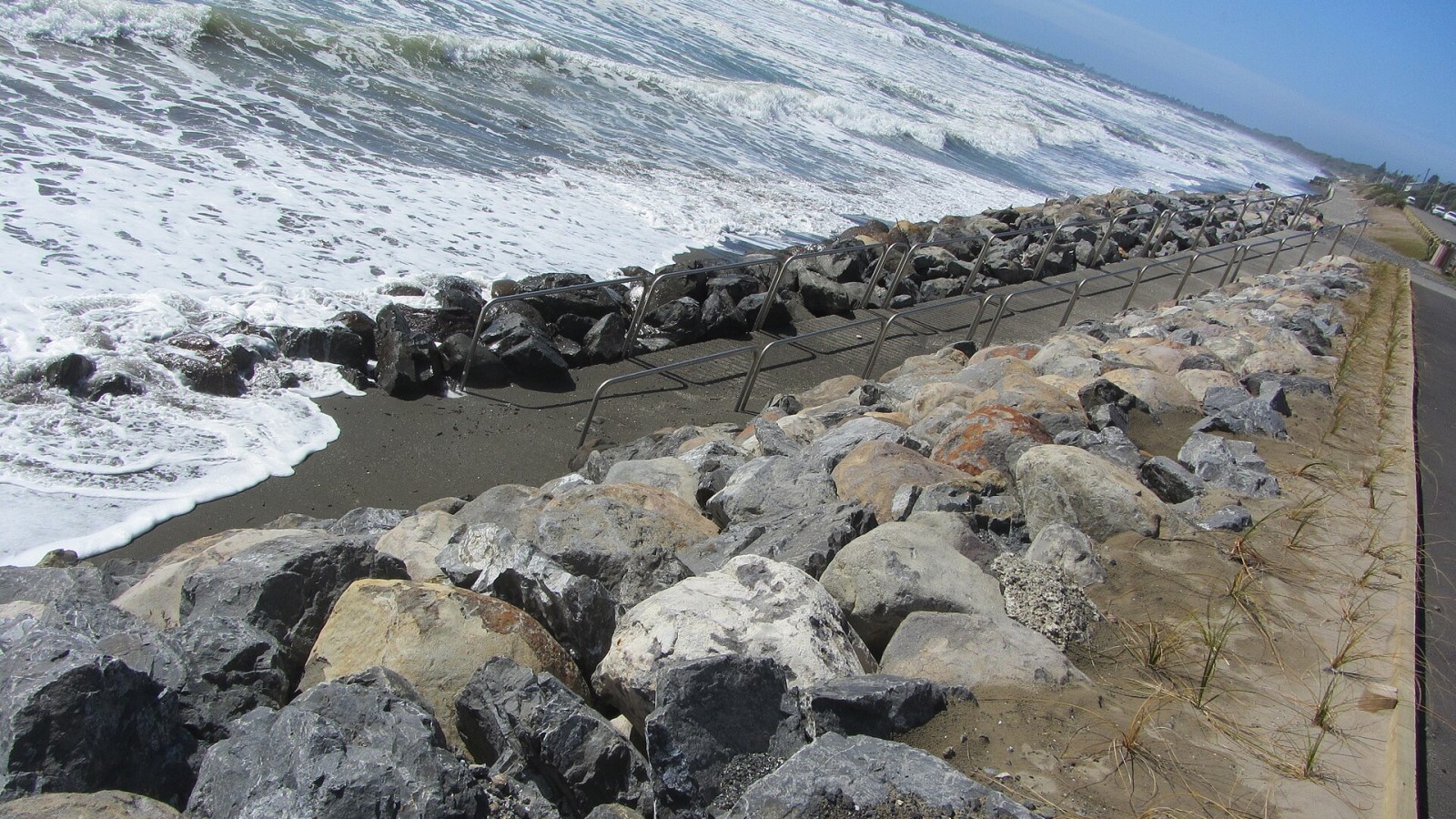 Kapiti Island coast accessible beach, wheelchair ramp, Paekakariki, Wellington, New Zealand
