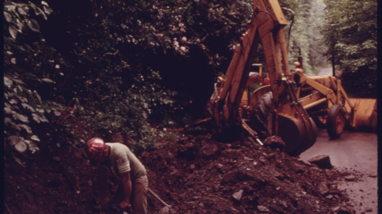 Construction workers photograph