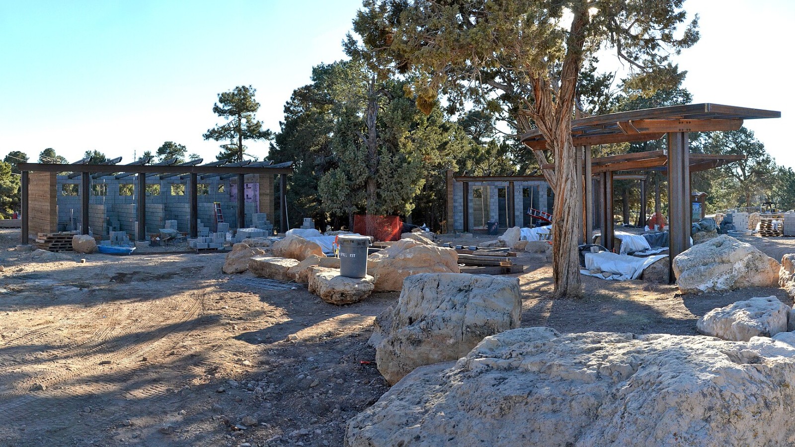 December 7, 2012. Bright Angel Trailhead Project. NPS photo by Michael Quinn. Significant progress has been made on the Bright Angel Trailhead rehabilitation project on the South Rim of Grand Canyon National Park, includ