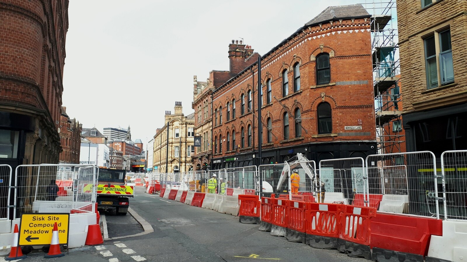 Roadworks on Hunslet Road