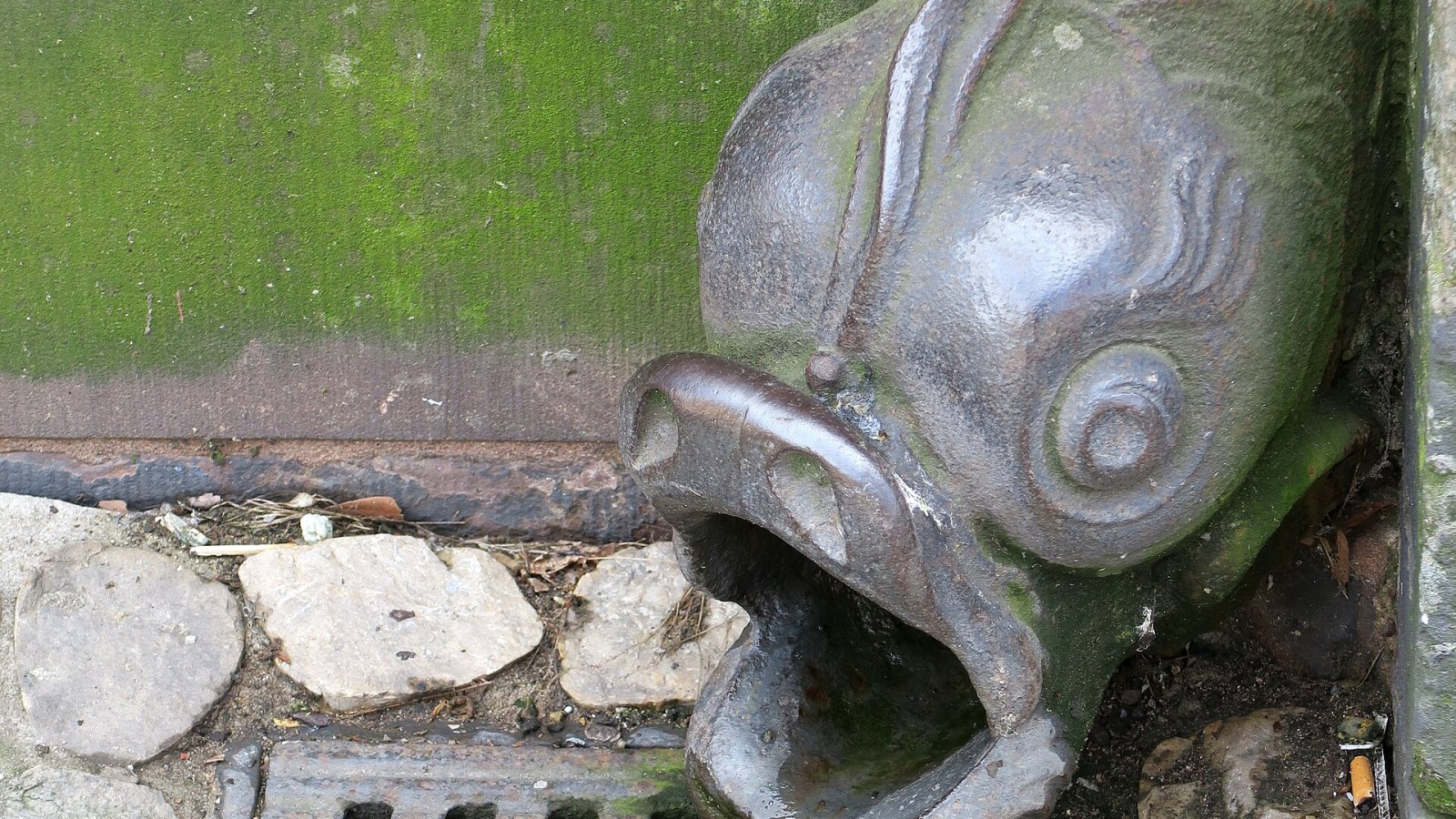 A downspout in Strasbourg Place du Chateau.