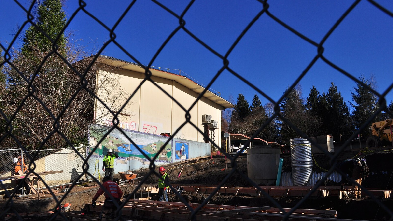 Cedar Park School, Seattle, Washington, during a major renovation (basically gutting the building and adding some new rooms).
