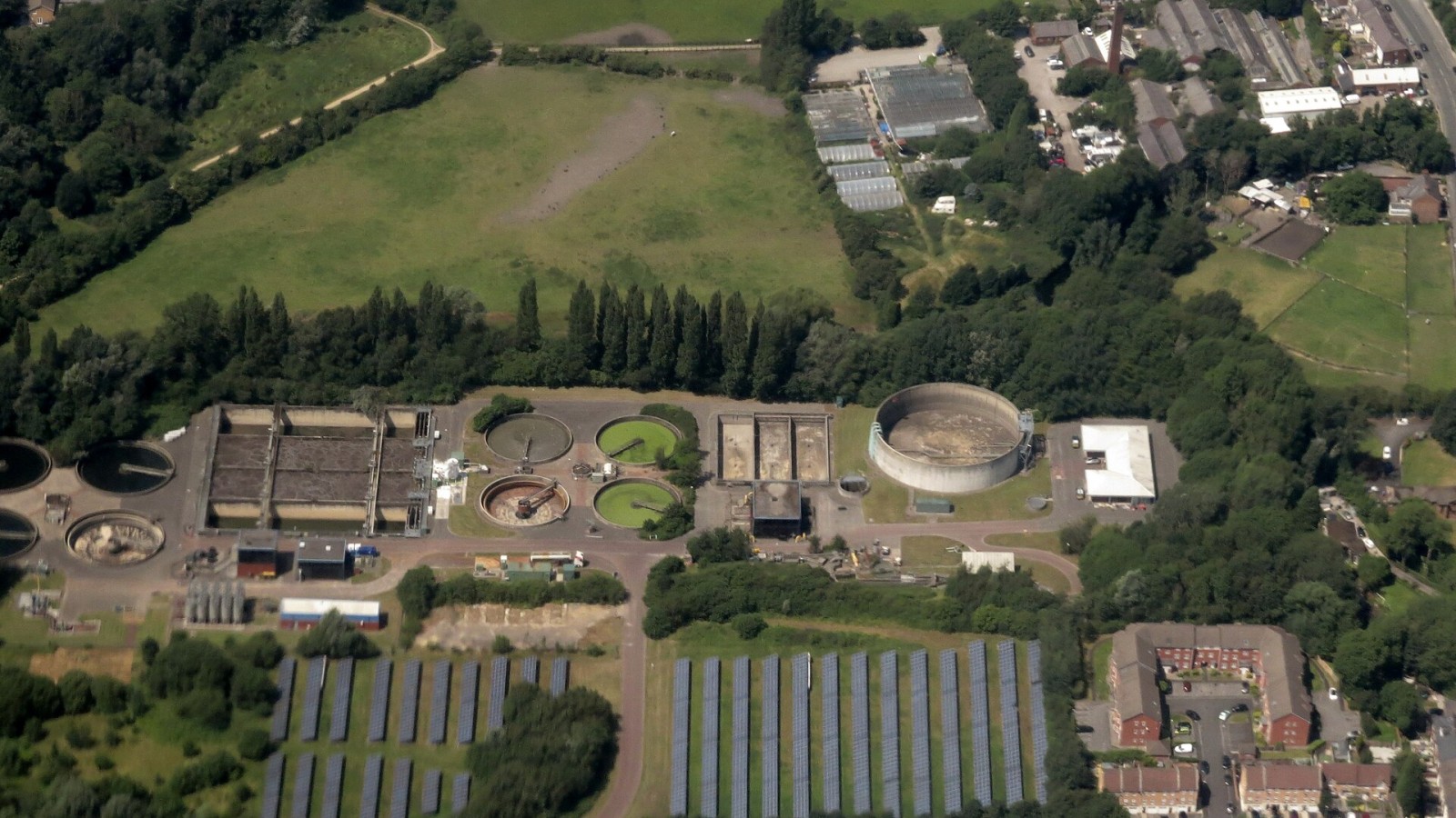 Hyde Wastewater Treatment Works from the air